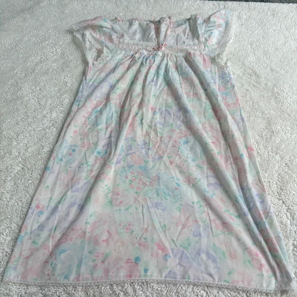 VTG Miss Elaine Cotton Womens Nightgown S Coquette Cottage Core Soft Minimalist